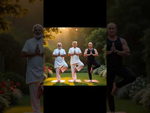 "Donald Trump, Vladimir Putin & Narendra Modi Doing Yoga in a Garden – Morning Fitness Session!"