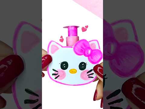 Cute diy hello kitty lotion🧴 #shorts #art #papercraft  #diy #cute