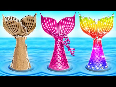 Rich vs Giga vs Poor Barbie Makeover! How To Transform Your Doll into a Mermaid by 123 GO!