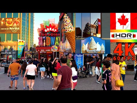 Unbelievable Niagara Downtown Walk Canada 4K HDR