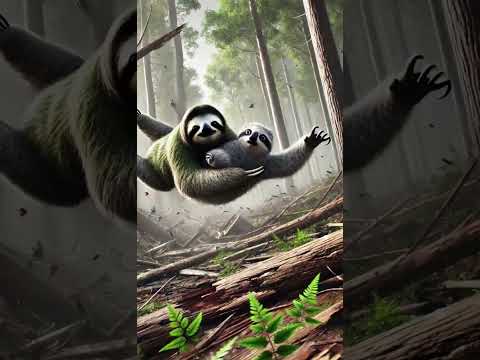 A sloth falls from the tree. A koala kindly helps it. Did it survive? #animalheroes #animals