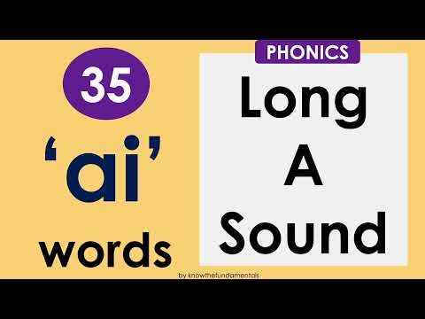 'ai' sound words list | 'ai' words phonics | digraph 'ai' | long a vowel words | 'ai' word sentences