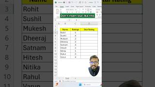 Don't Insert Stars in Excel‼️Instead Use Amazing trick #excel #exceltips #exceltricks #shorts