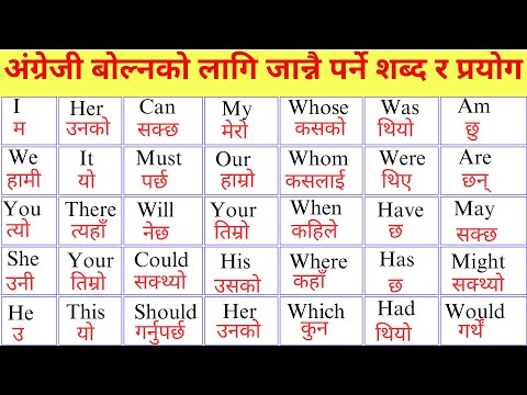 अङ्ग्रेजी बोल्न शुरू गर्दा आवश्यक पर्ने Words |  Basic English words | Improve your vocabulary