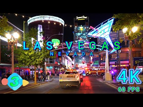 Late Night Drive in Las Vegas Part 3/4, Nevada USA 4K - UHD