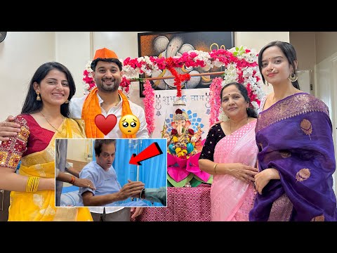 Satpute Family “ गणपती आगमन “ आणि Pappa  na Admit kela 😨 | aditya satpute vlogs