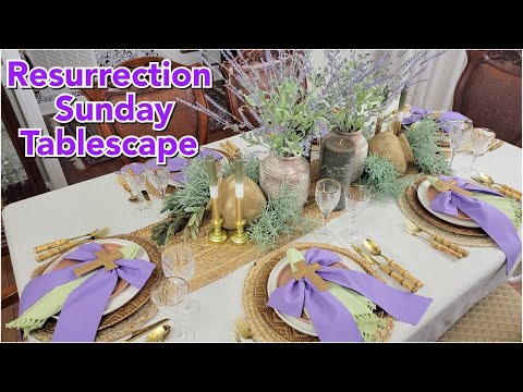 NEW* 2024 RESURRECTION/EASTER SUNDAY TABLESCAPE! | IDEAS | PURPLE TABLESCAPE IDEAS #decoratewithme