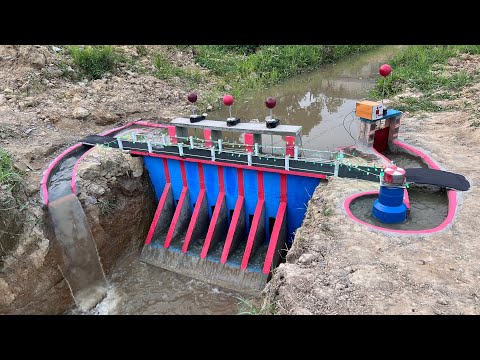 Build mini hydropower on a small stream with a powerful unit | Free energy