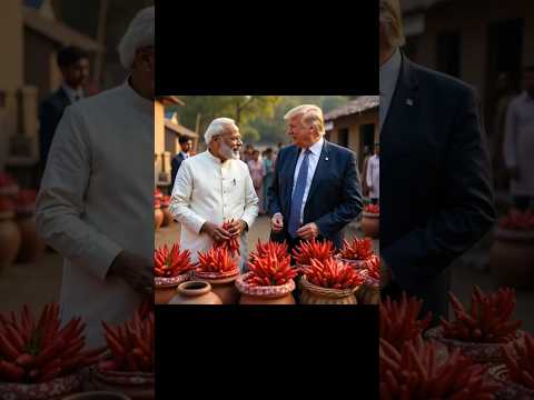 Donald Trump & Narendra Modi Selling Red Chilli in a Village – Unexpected Duo!