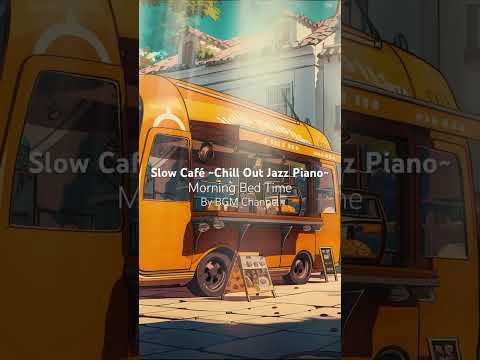 #MorningCoffee Bliss: A #CozyCafé Truck in a Quaint Town with Golden Sunlight and #SoftJazz Playing