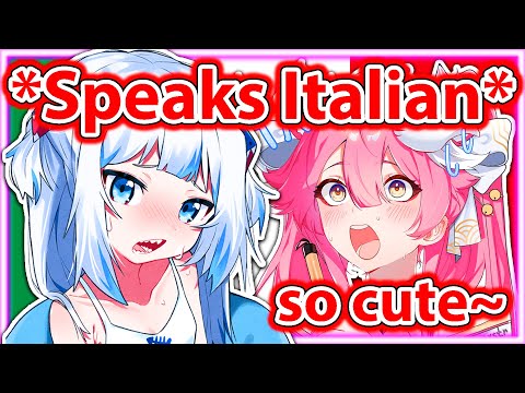 Gura Surprised Raora When She Speaks Italian 【Hololive】