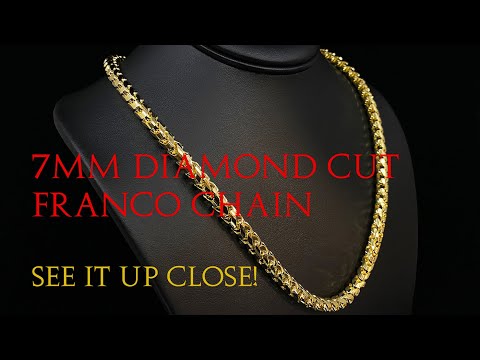 7MM DIAMOND CUT FRANCO CHAIN - The KING of Men's Gold Chains