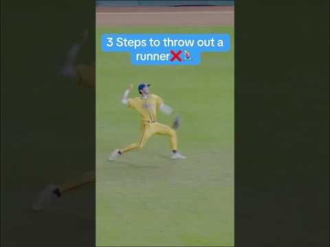 3 steps to throw out a runner❌🏃‍♂️ #baseballtips #outfieldthrows #shorts