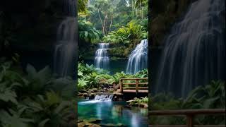 🧘‍♀️ Find Your Calm with Waterfall Ambience 🍃#WaterfallMagic #MeditationMusic #NatureMeditation