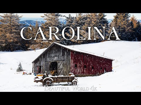 Carolina 4K – Majestic Blue Ridge Mountains Drenched in Winter Snow – Peaceful Soothing Music