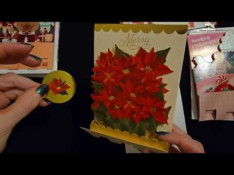 ASMR | Aldi Pop-Up Christmas Cards Show & Tell w/Crinkles (Whisper)