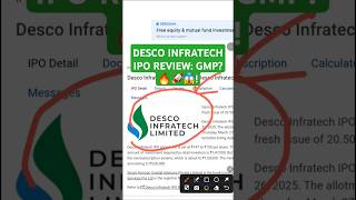 DESCO INFRATECH IPO REVIEW: GMP?🔥🚀😱!