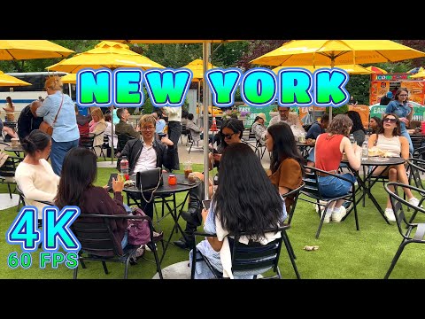 Madison Square Walk on a Beautiful Day, New York USA 4K - UHD