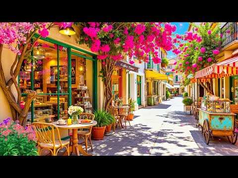 Sweet Spring Jazz & Positive Bossa Nova Music at Outdoor Coffee Shop Ambience for Work, Study, Relax