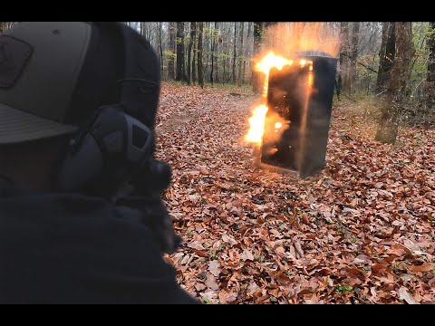 SHOOTING TANNERITE INSIDE A LIBERTY GUN SAFE (DOOR FLOWN 120 YARDS)!