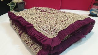 DARK PURPLE DESIGNER SAREE IN STONE WORK & ZARI WORK #zarangsaree #designersaree #saree