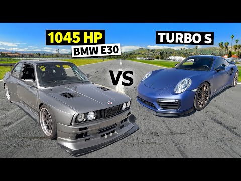 Big Budget Builds race No-Prep! 1045hp Widebody Twin Turbo E30 vs 980hp Methanol-fueled 991 Turbo S