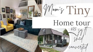 Mom's Tiny Home Tour-Shed converted to Tiny Home-475 sq ft-Tiny House Living-Cost Breakdown Included