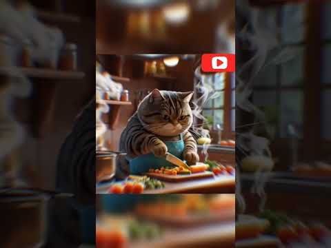 Lovely cat working in kitchen#cat#catvideos #funny#ytshort #shots#viralshots#ai