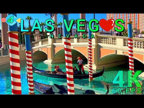 Las Vegas Strip Walk on a Warm Day Part 4/5, Nevada USA 4K - UHD