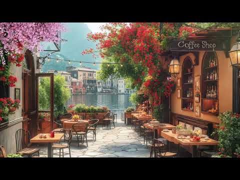 Spring Café Ambience by The River ☕ Smooth Spring Jazz Music to Relax, Calm & Positive Mood