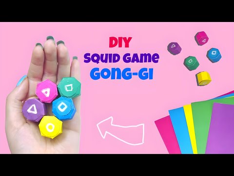 DIY Paper Gonggi Game Inspired by Squid Game - How to make Gonggi Squid Game 🐙