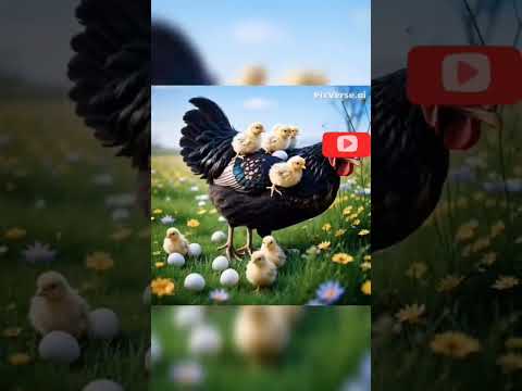 Hen with small chiks and egg#hen#ai#viralvideo #shots#shots #cute