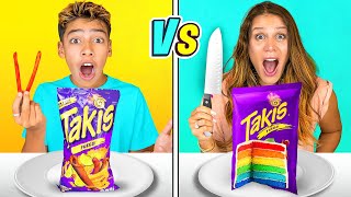 REAL Vs CAKE Challenge! **DELICIOUS**