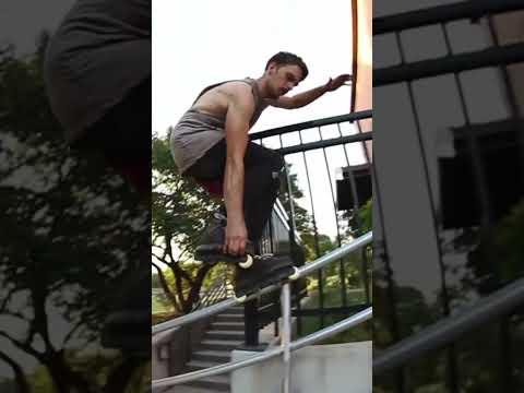 Logan Harlan fast plant to ao makio on a rail #rollerblading #inlineskating #skating