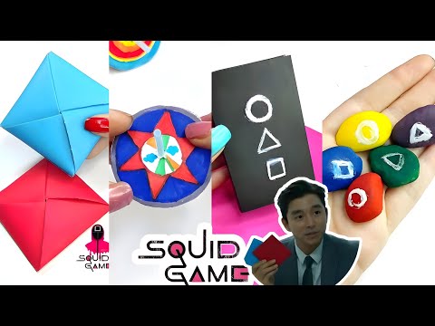 DIY All games from squid game - how to make Ddakji,gongi,jegi,flying stone,spinning top