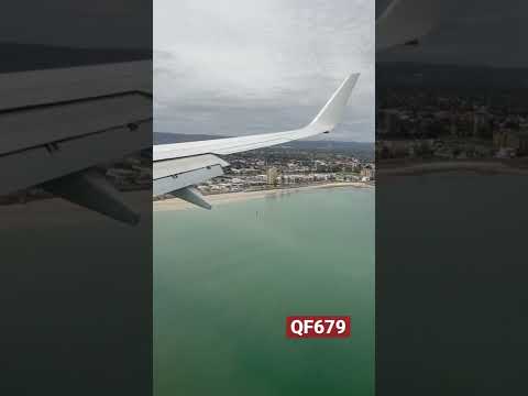 QF679 landing at Adelaide Airport, Runway 05, from Melbourne. #wingview #avgeek #aviation