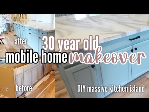 TOTALLY TRANSFORMING OUR 32 YEAR OLD DOUBLE WIDE ✨ON A BUDGET✨ DIY MASSIVE KITCHEN ISLAND! Ep.29