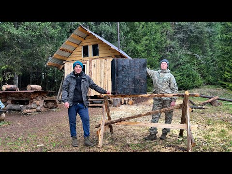 Designing a Secret Underground Food Storage in a Log Cabin. PART 2. Eat forest Gifts