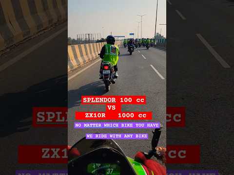 SPLENDOR 100cc VS ZX10R 1000cc #hero #splendor #zx10r #kawasaki #riders #bikeride #trending #a2biker