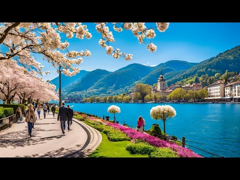 Lugano Switzerland🇨🇭Walking In Most Charming City _ Lake Lugano