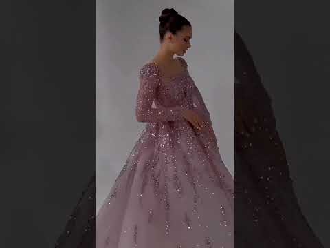 Dusty Pink Long Sleeves Luxury Party Dress | Wow Stunning