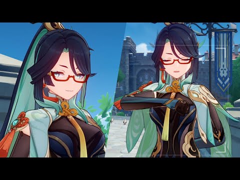 Smug Xianyun doing the Favonius Knight Pose