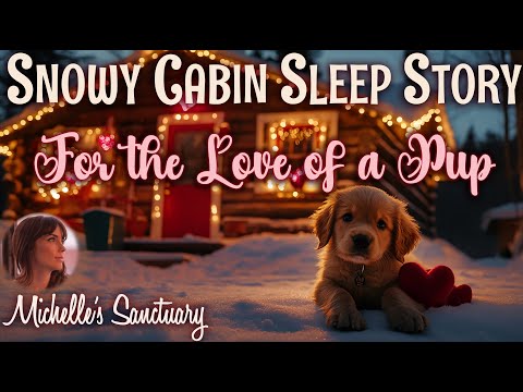 Snowy Cabin Sleep Story  💕  For The Love of a Pup ❤️  1-HR Bedtime Story for Grown-Ups