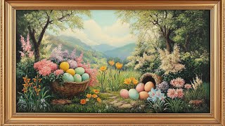 Easter TV Art | Gold Frame | Easter TV Screensaver