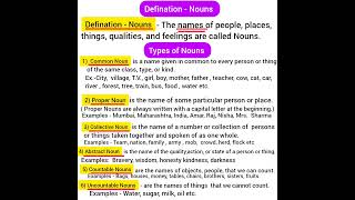 noun definition, types of nouns examples