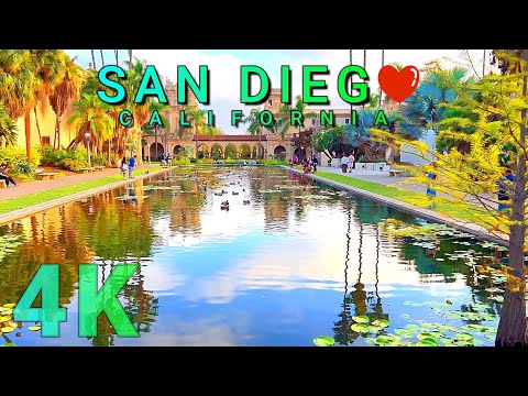 Great Sunset Walk at Balboa Park in San Diego, California USA 4K - UHD