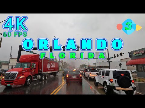 Orlando Drive during a Thunderstorm Part 3/4, Florida USA 4K-UHD