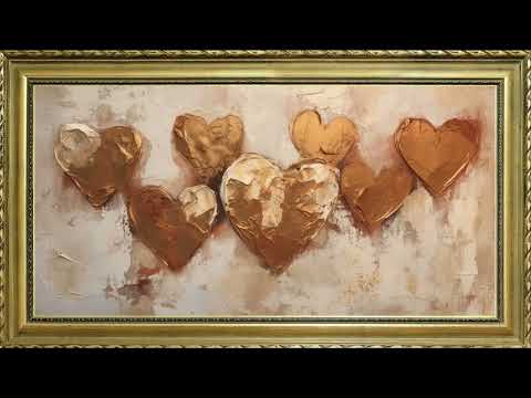 GOLD HEARTS VALENTINES DAY FREE TV ART WALLPAPER SCREENSAVER BACKGROUND FRAMED SAMSUNG TV ART 3HRS