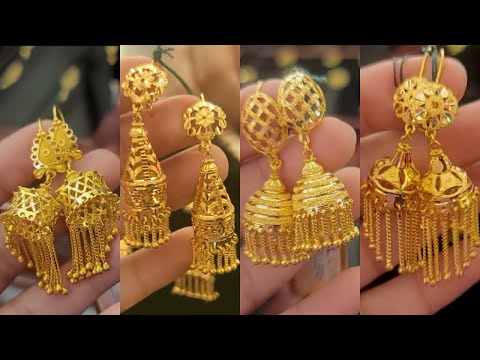 Lightweight Gold earrings | goldearrings design| Latest Earrings| goldearrings with weight and price