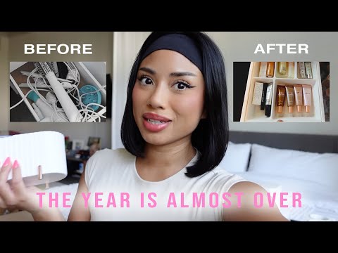 new year reset, organizing & decluttering | makeup vanity + storage ideas